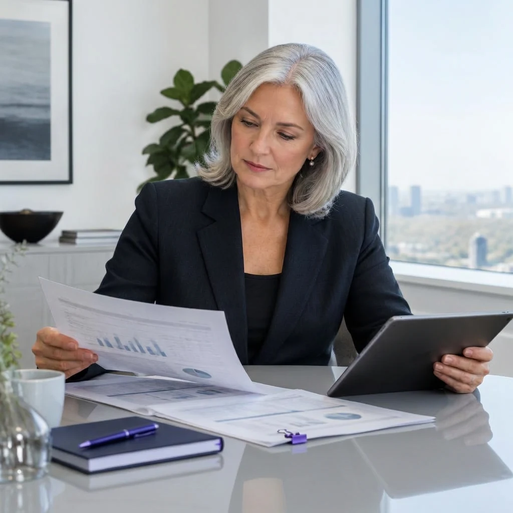 Executive reviewing operational reports